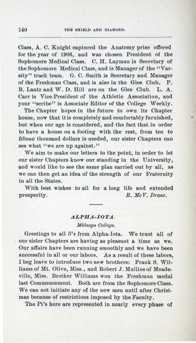 Alpha-Iota, December 1906